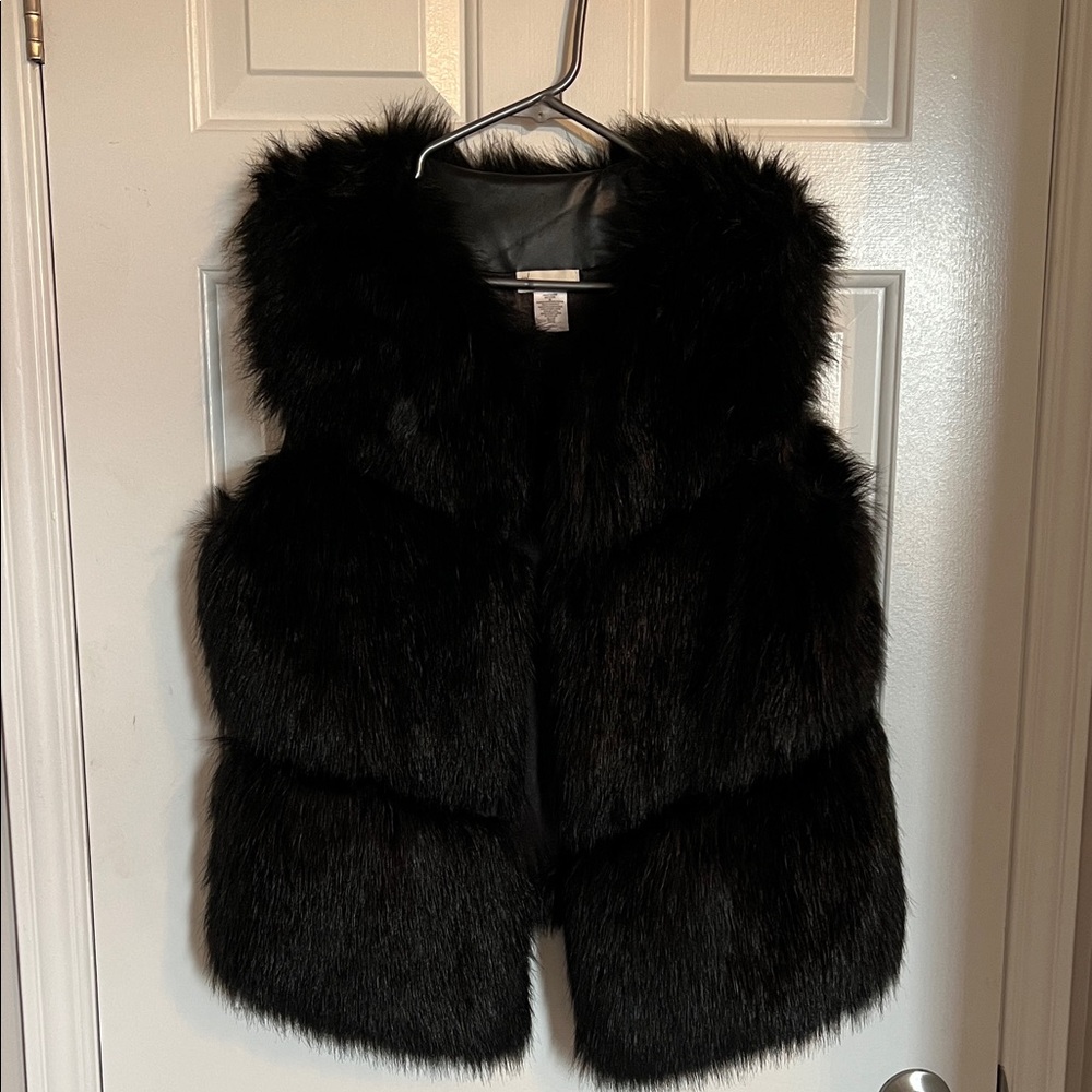 Black Faux Fur Vest